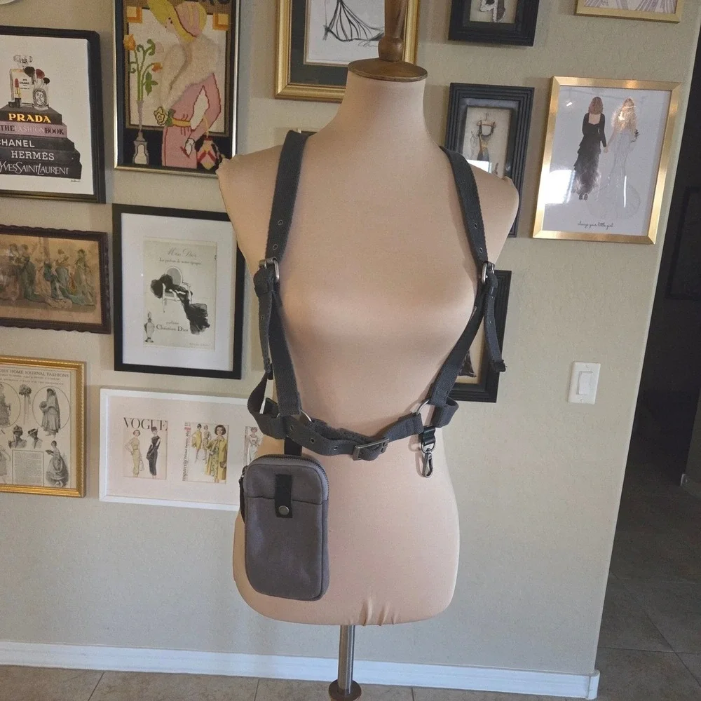 Free People Gray Change Me Up Harness‎ Crossbody Pouch NWOT
